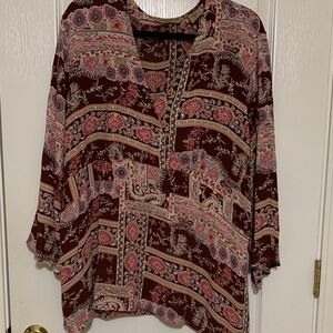 Floral Bohemian Women's Top - Burgundy